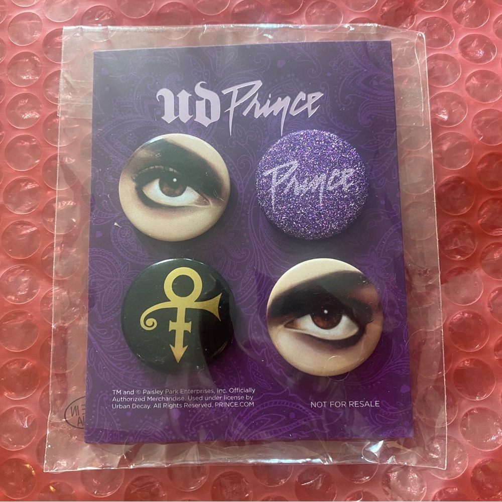 Urban Decay x Prince Limited Edition 4-Piece Pin Set (BNIB)